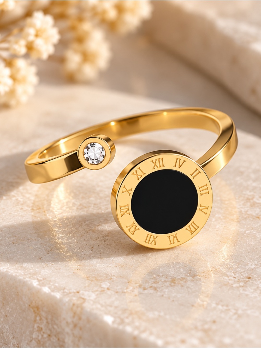 Bulgari-inspired gold-plated adjustable ring